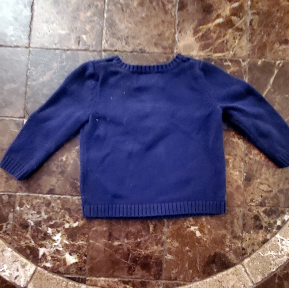 5/25 Old Navy Navy Blue Sweater with pink heart 18-24 mo - Picture 3 of 6